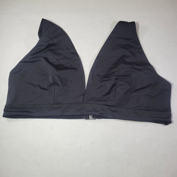 ASOS Design Black Adjustable Bralette Bikini Back Closure Top Size UK26/US22 - Picture 1 of 8